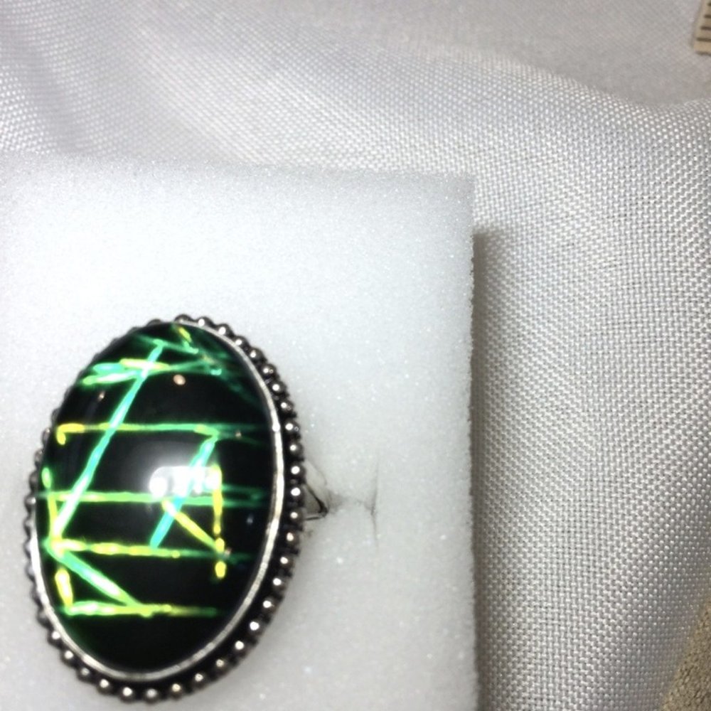 New Artisan Neon Lights Dichroic SS Ring - Picture 2 of 11